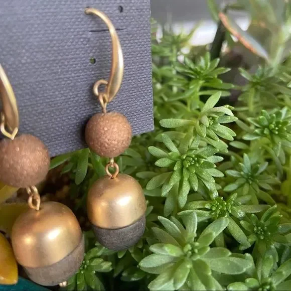 Gold  Brown White House / Black Market Earrings   $16 ea. or Bundle 3 for $25 - Picture 3 of 6